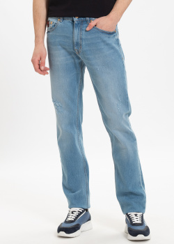 Прямые джинсы Versace Jeans Couture голубого цвета, фото